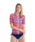 Womens Candy Stripe Rashie SS  (SIZES 6 ONLY)