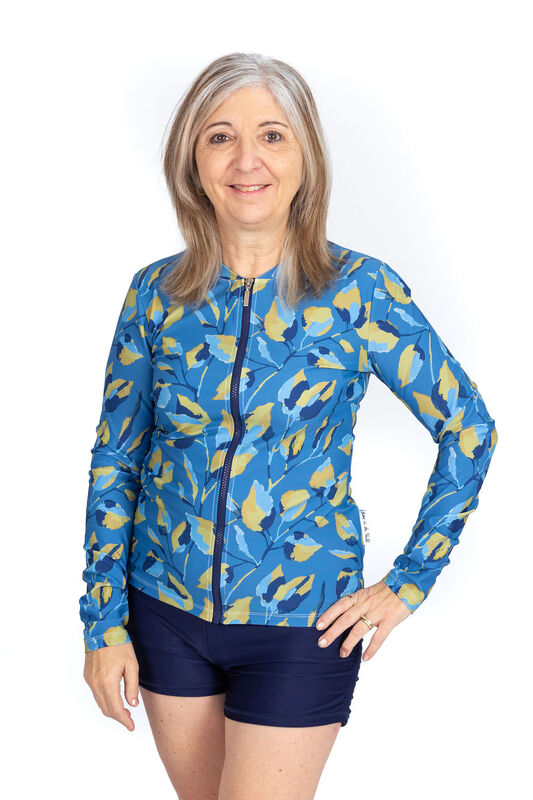 Womens Long Sleeve Indigo Rashie