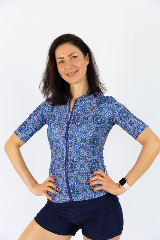 Womens Short Sleeve Mandala Rashie (SIZES 8 ONLY)