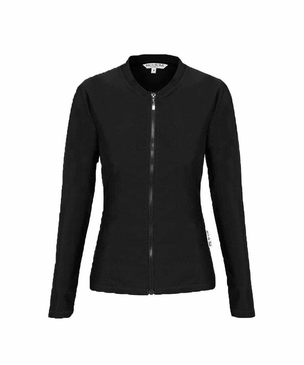 Womens Long Sleeve Plain Black Rashie