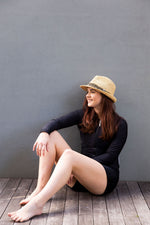 Womens Long Sleeve Plain Black Rashie