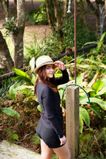 Womens Long Sleeve Plain Black Rashie