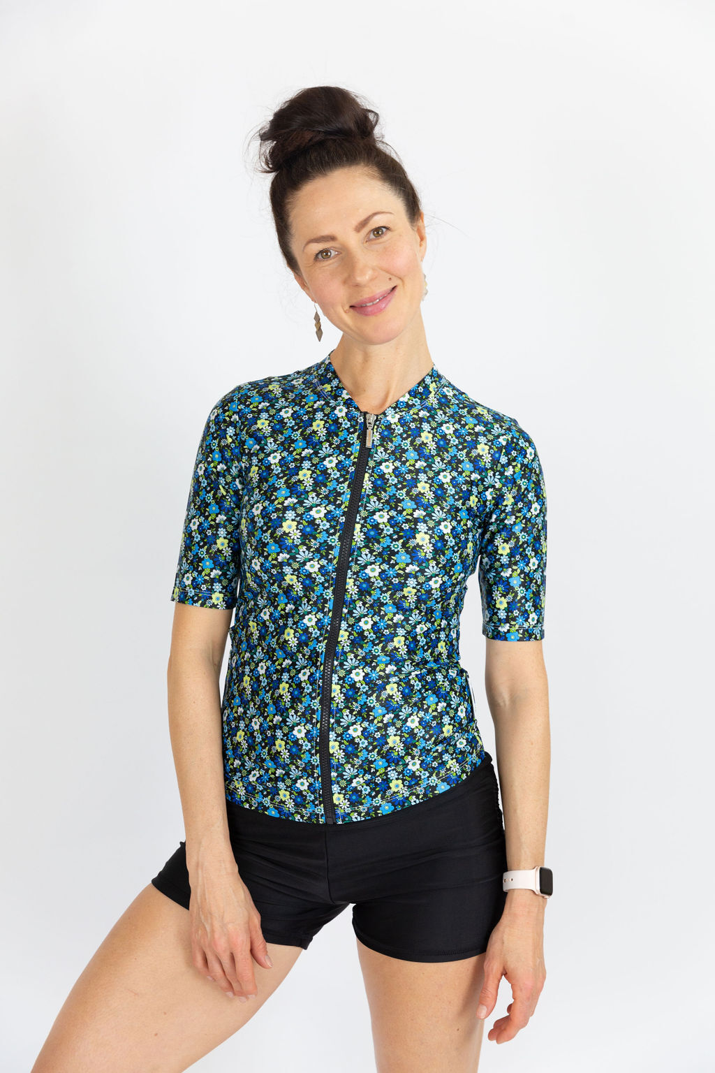 Womens Short Sleeve Retro Blooms Rashie (SIZES 8, 12 ONLY)