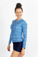 Womens Long Sleeve Summer Blue Rashie (SIZES 6 ONLY)