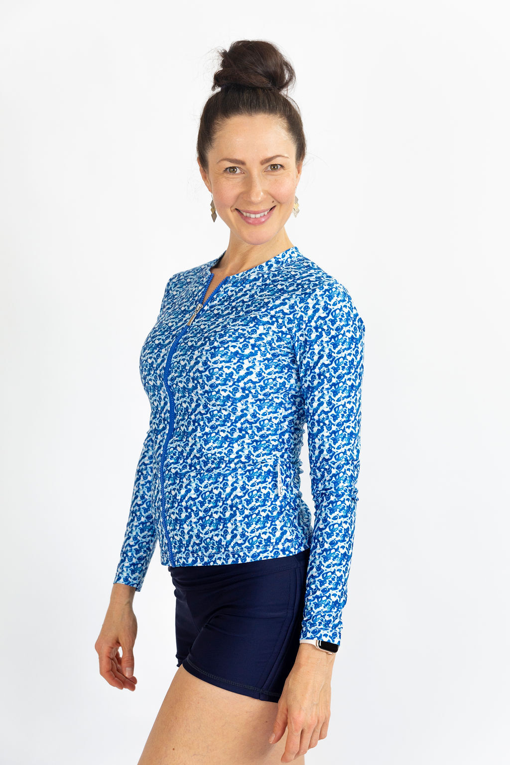 Womens Long Sleeve Summer Blue Rashie (SIZES 6 ONLY)