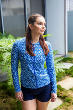Womens Long Sleeve Summer Blue Rashie (SIZES 6 ONLY)