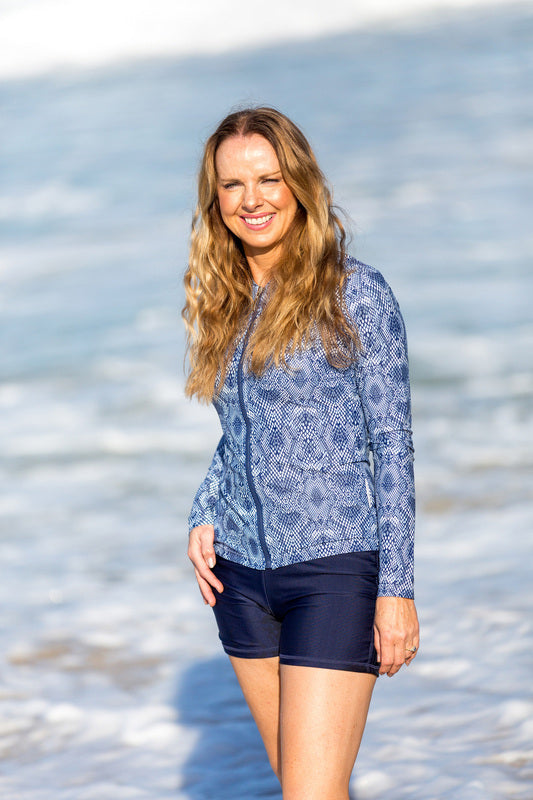 Womens Long Sleeve Snake Skin Rashie (SIZES 6, 8, 12, 20 ONLY)
