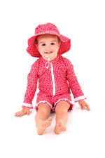 Pinwheel Red Girls UV Suit (SIZE 00, 0, 1 ONLY)