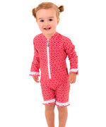 Pinwheel Red Girls UV Suit (SIZE 00, 0, 1 ONLY)