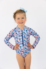 Girls Jasmine Long Sleeve Bathers (SIZES 6, 12, 14 ONLY)