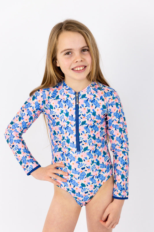 Girls Jasmine Long Sleeve Bathers (SIZES 6, 12, 14 ONLY)