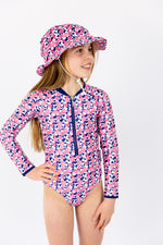 Girls Pom Pom Long Sleeve Bathers (SIZES 4 ONLY)