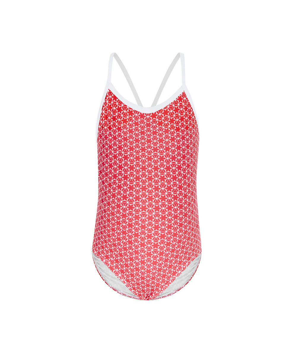 Girls Pinwheel Red Bathers (SIZES 3, 4, 5, 6, 7 ONLY)