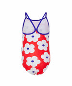 Girls Red Flower Bathers  (SIZES 3, 4, 5, 6, 14 ONLY)