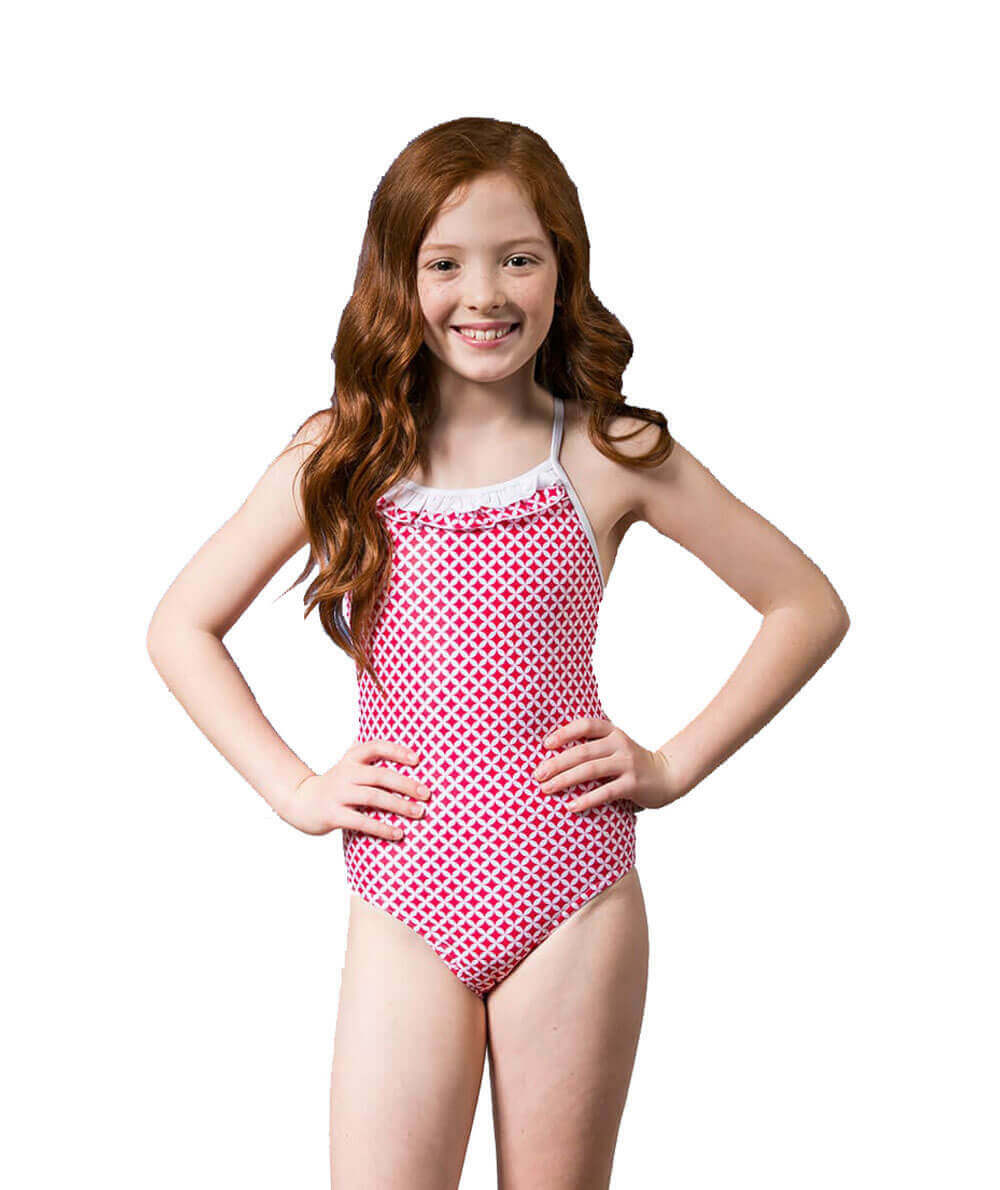 Retro Raspberry Bathers (SIZES 3, 4, 5, 6, 14 ONLY)