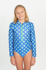 Girls Clover Long Sleeve Bathers