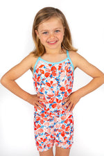Girls Coral Swim Trunks (SIZES 4, 6, 7, 14 ONLY)