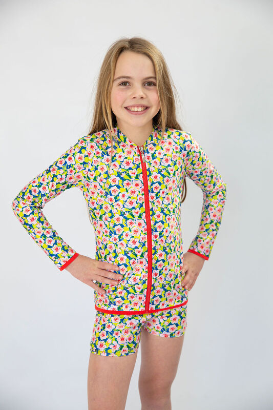 Girls Hibiscus Swim Trunks