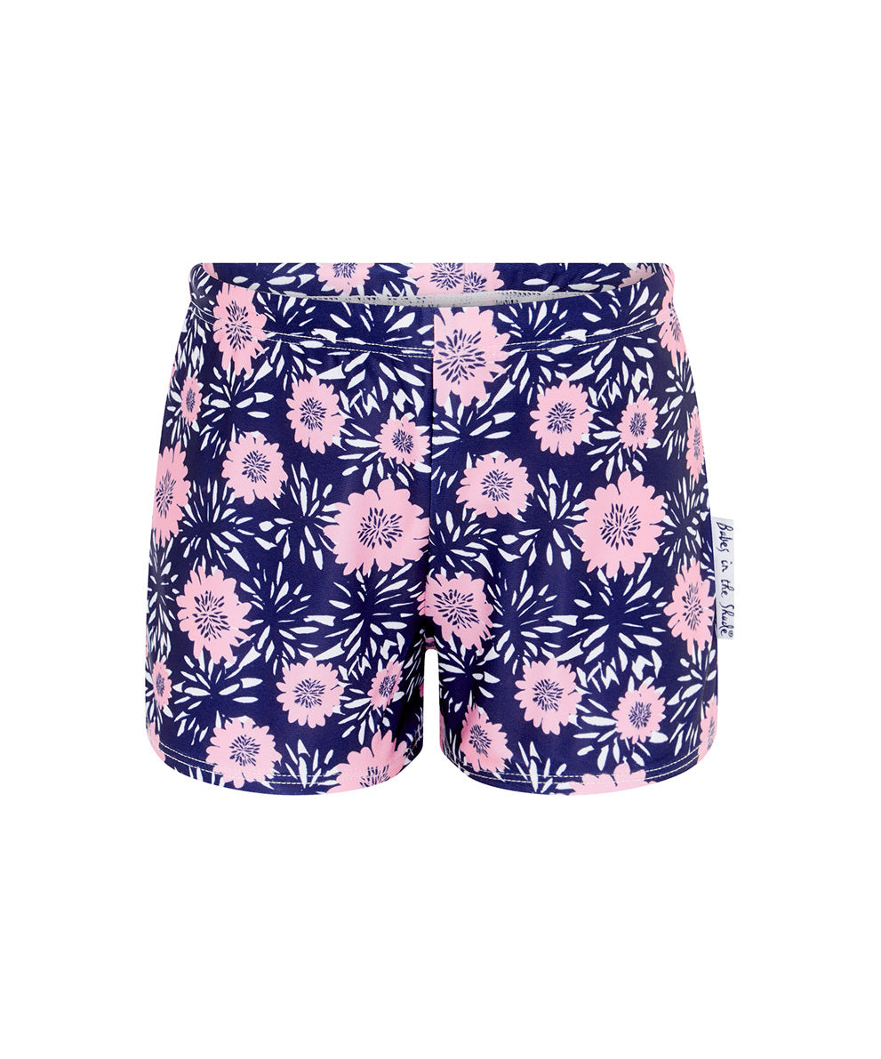 Girls Pink Daisy Trunks (SIZES 1, 2, 4 ONLY)