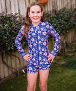 Girls Pink Daisy Trunks (SIZES 1, 2, 4 ONLY)