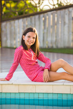 Girls Pinwheel Red Trunks (SIZES 1, 2, 3 ONLY)