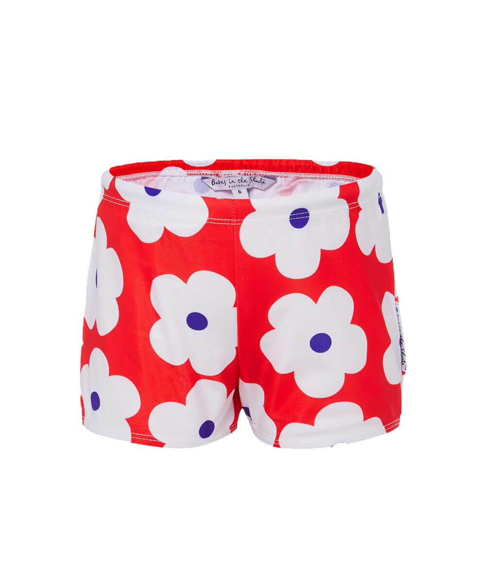Girls Red Flower Trunk (SIZES: 1, 2, 3, 5, 6, 7, 12 ONLY)