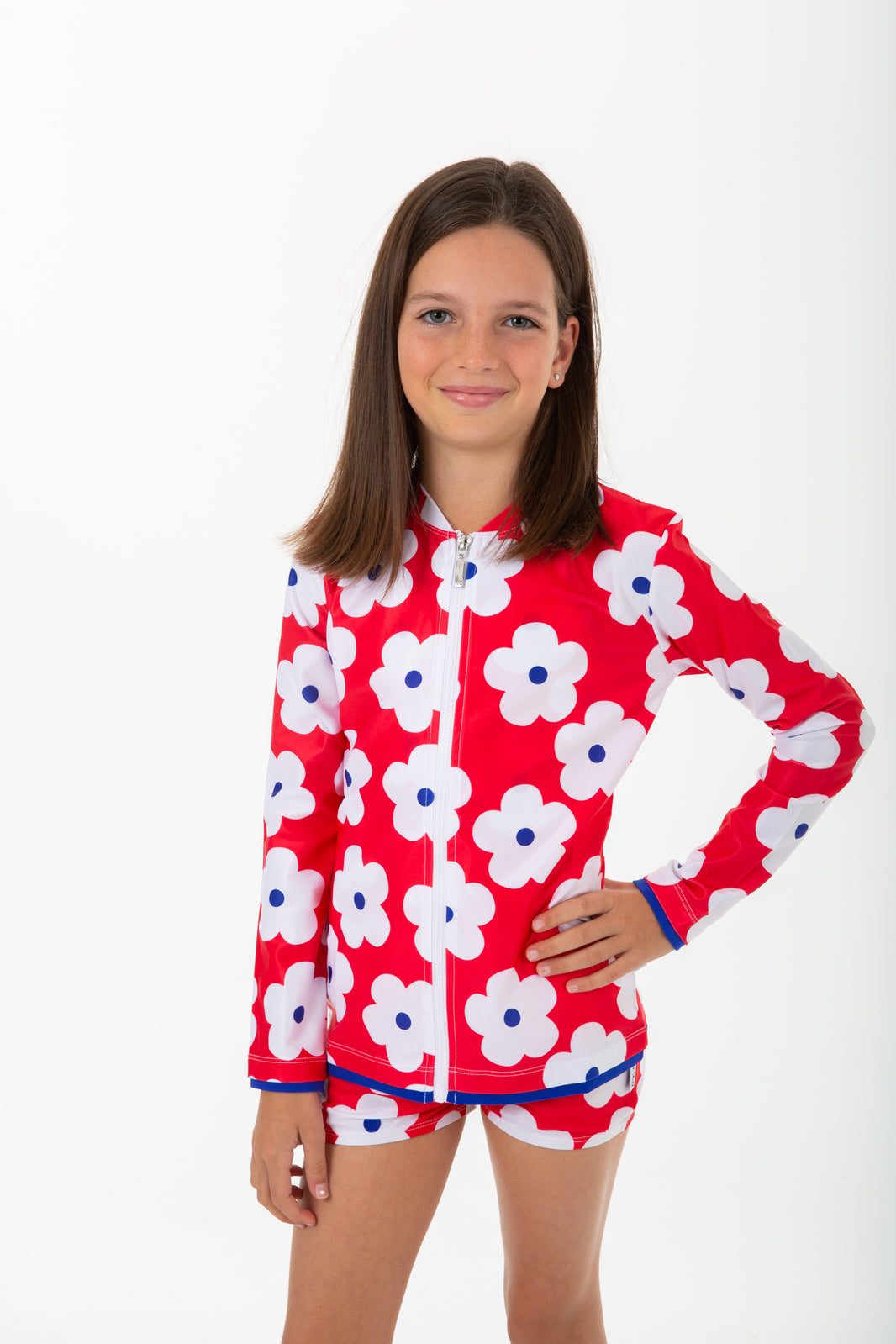 Girls Red Flower Trunk (SIZES: 1, 2, 3, 5, 6, 7, 12 ONLY)