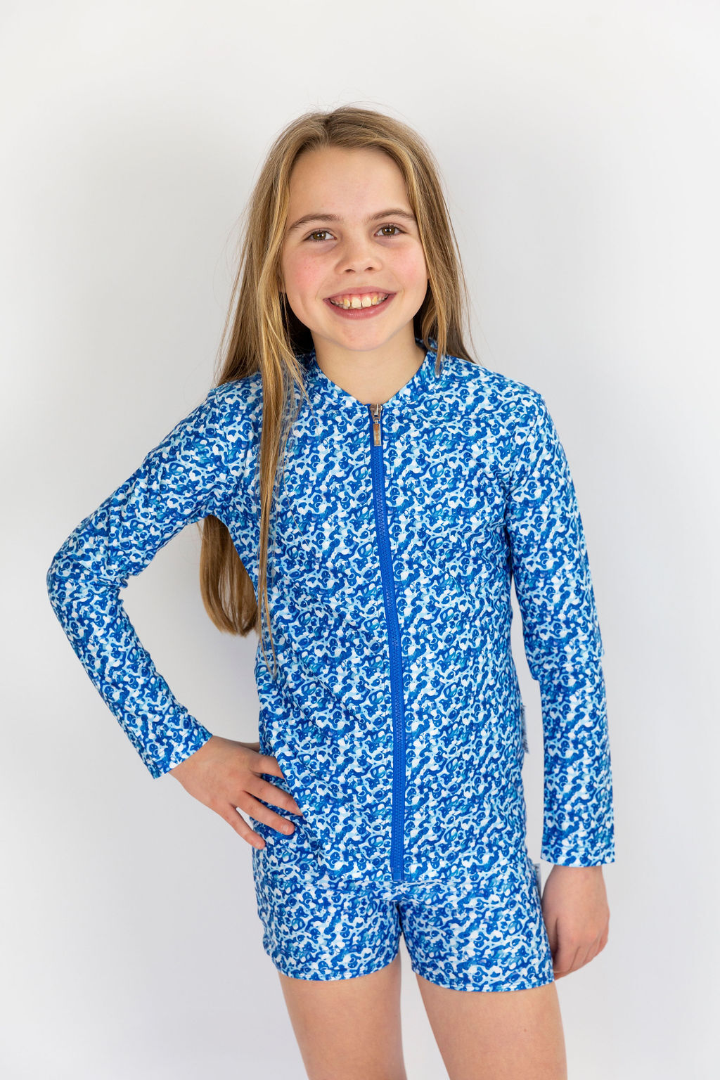 Girls Summer Blue Swim Trunks (SIZES 8, 12 ONLY)