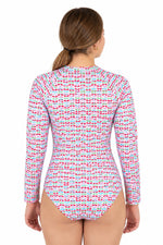 Girls Long Sleeve Bathers RED LEAF
